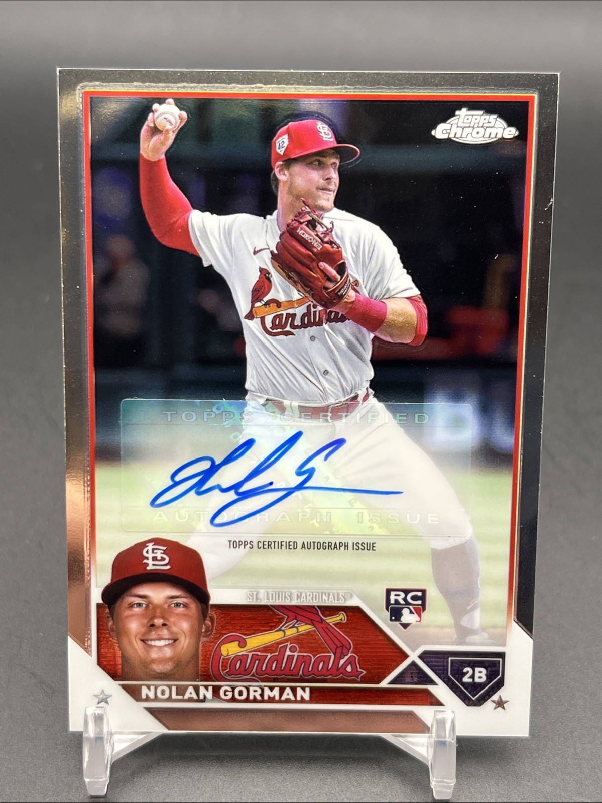 2023 Topps Chrome Update Nolan Gorman RC Auto #AC-NG