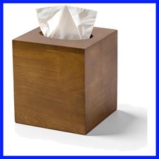 Acacia Wood Tissue Box Cover Square, Tissue Box Holder with Slide-Out Bottom,...