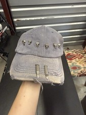 Gray Distressed Skull Stud Cap, One Size, 100 Cotton Costume