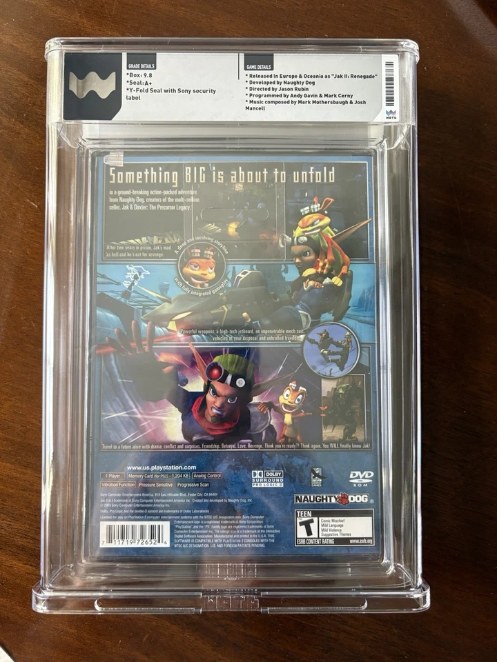 Jak II 2 Sony PlayStation 2 PS2 NAUGHTY DOG Sealed New WATA 9.8 A+ Graded - Image 2 of 2