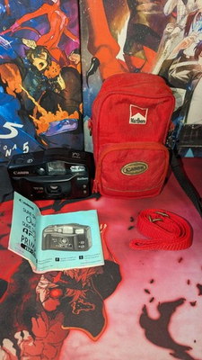 #ad Canon Sure Shot Owl AF 7 Marlboro 35mm Film Camera w Case amp; Manual for PARTS $49.99