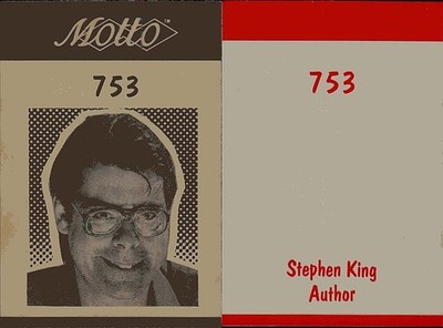 STEPHEN KING AUTHOR 1987 RARE GAME CARD