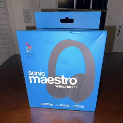 Digital Basics Sonic Maestro Headphones Black Foldable Stereo 3.5mm 4ft
