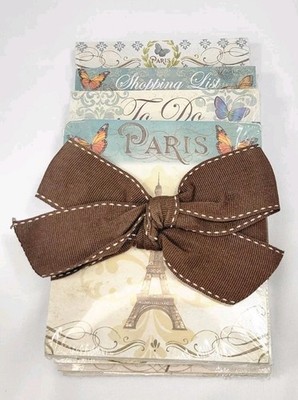 Stacked Memo Note Pads - Set Of 4 - Paris Theme - Various Sizes - Sealed Unused
