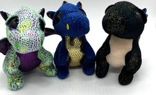 Ty Beanie Boos Dragons 6  Plush Stuffed Animal Cinder Saffire Anora Lot of 3