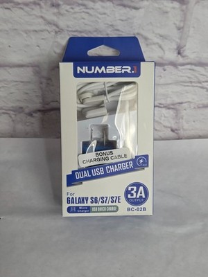 NIB Number.1 Dual USB Wall Charger w/Micro USB Cable (Galaxy S6/S7/S7E)