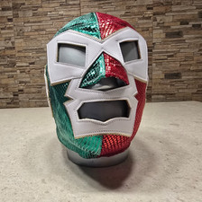 Máscara de Lucha Mexicana Dr. Wagner Jr. 100% ProGrade Lycra y Cuero Tricolor