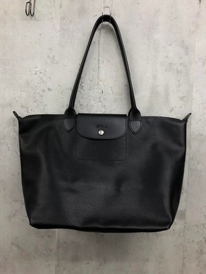 Longchamp L1899HYQ001 Le Pliage City L Black Leather Tote Bag