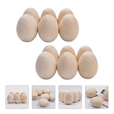 12 Pcs Wooden Simulation Eggs Graffiti Toys For Kids Artistic Play