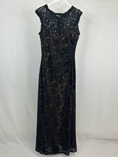 XSCAPE Long Lace Formal Gown Dress Size 12 Black Women Classic Elegant Stretch