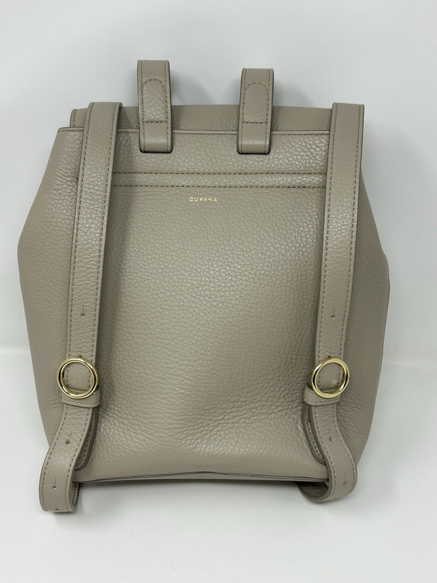 Cuyana Mini Pebbled Leather Backpack w/ Pouch Stone Taupe  display picture 1