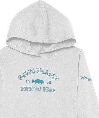 Columbia PFG University Hoodie Youth X- Large Gray Deep Marine Trout