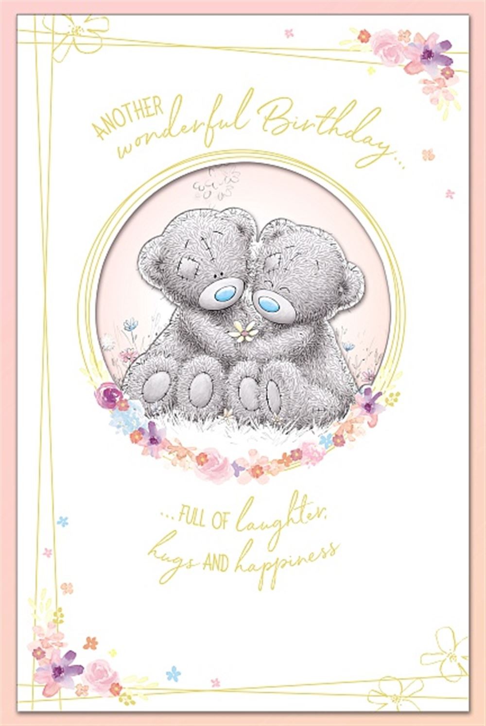 Me To You Bears With Flower Handmade 'Wonderful Birthday' Card - Red - Image 2