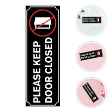  4 Pcs Please Keep Door Closed Sticker Reminder Decal Closure Sign