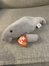 Ty Beanie Baby Manny The Manatee 3rd Generation Hang Tag 2nd Gen Tush
