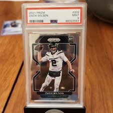 Panini Prizm Rookie Zach Wilson #332 PSA 9 New York Jets 2021 NFL