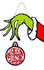 Merry Christmas Decorations Grinch Grinchmas Wooden Door Wall Hanging Sign Gift