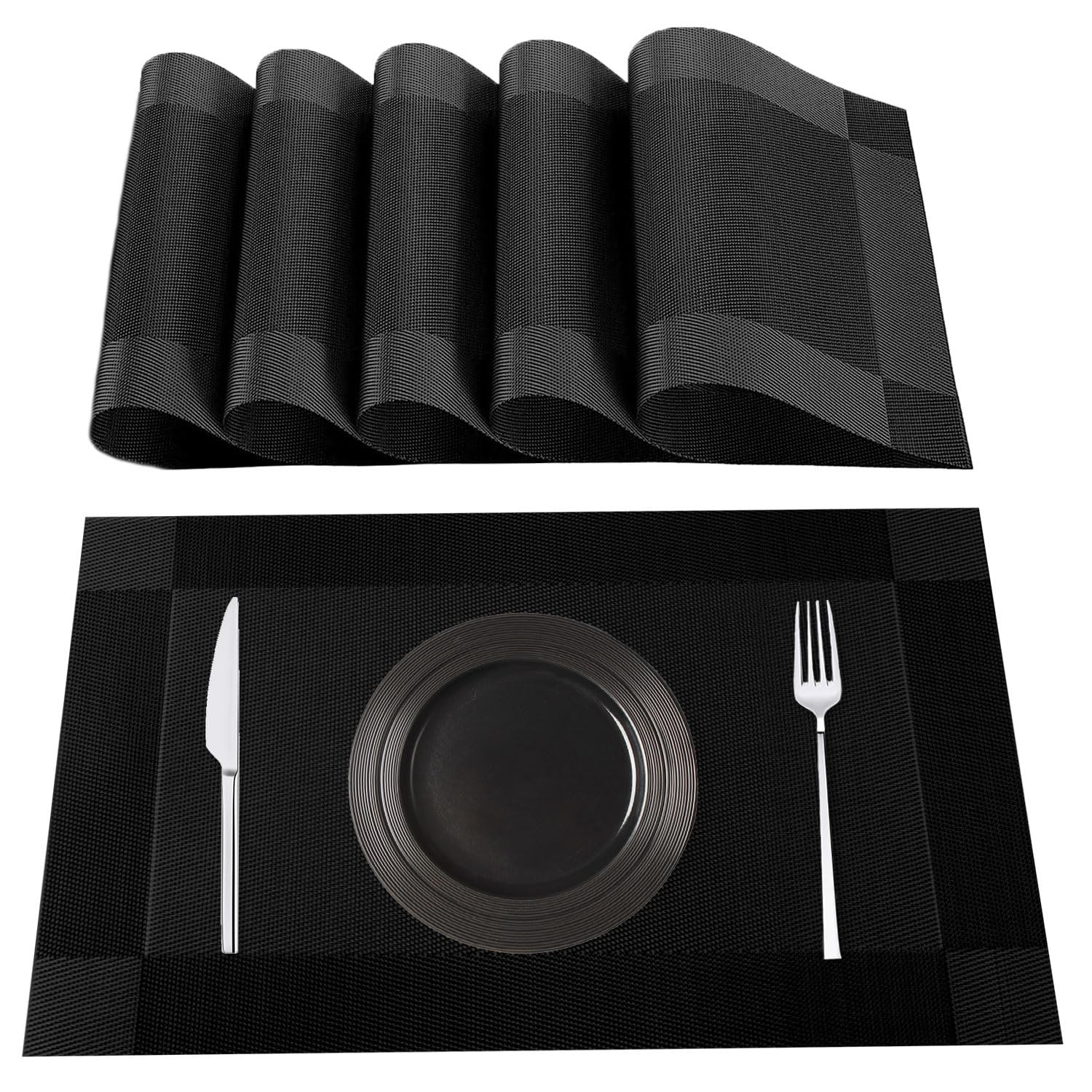 Sets de table en PVC et polyester pour repas en terrasse et cuisine
