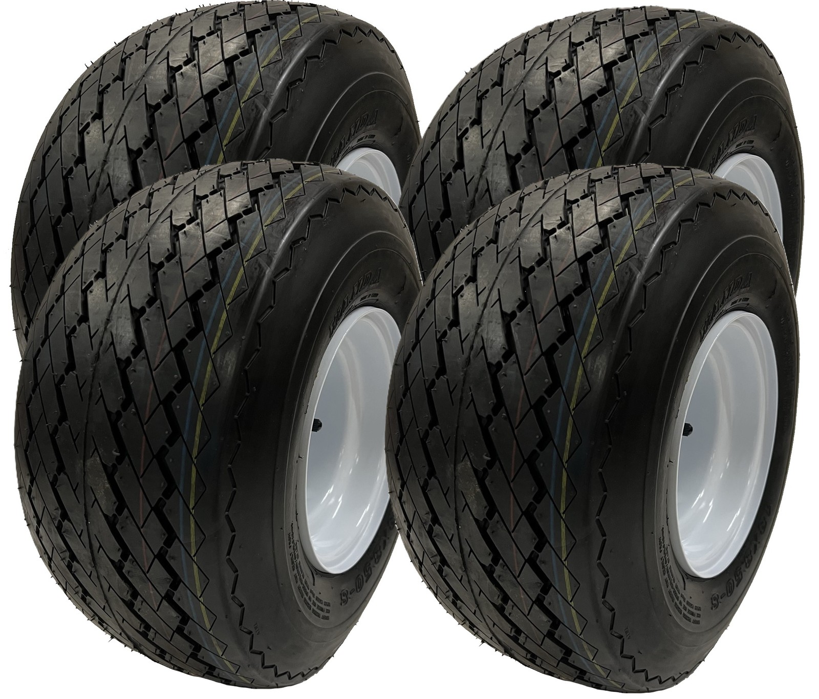 4-Pack 8" 18X8.50-8 White Golf Cart Wheels Tires Fit Club Ca