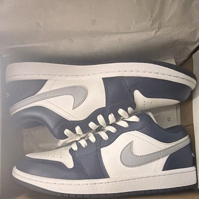 Jordan Air Jordan 1 Low White/Wolf Grey Midnight Navy. US Mens 9
