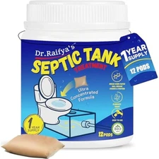 Septic tank treatment pods - 12 pcs for 1-year supply | beneficial bac