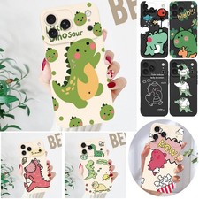 Cartoon Dinosaur TPU Phone Case For iPhone 17 Pro 16e 15 14 13 12 11 Matte Cover