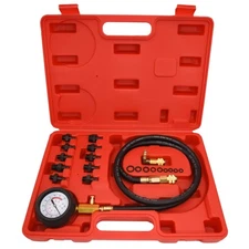 0-140 PSI Oil Pressure Tester Kit with 10 Adapters - Great for Vehicles