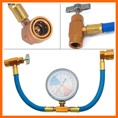 #ad R134a AC Refrigerant Recharge Hose Kit with Measuring Pressure Gauge and 1 2... $22.49