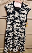 Rachel Rachel Roy Women's Medium Dress Drop-Waist Club Bodycon Black White