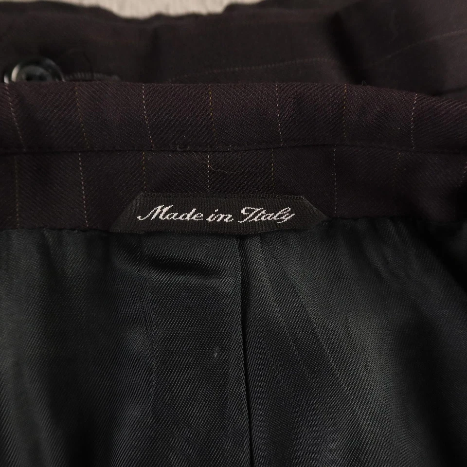 Vito Rufolo Suit Mens L 44R Blue Herringbone Pinstripe Italy 34x28 - Image 2 of 4