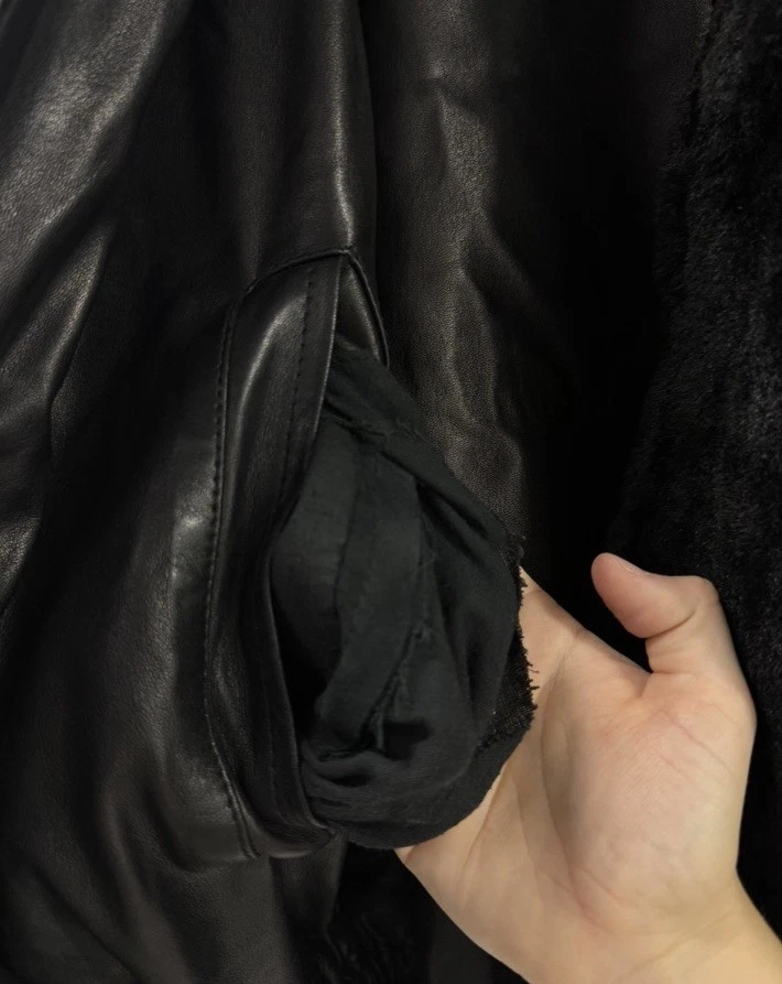 $25k Brioni Fur Black Bomber Jacket Italy Stunning Leather Lined Reversible - product detail image 7