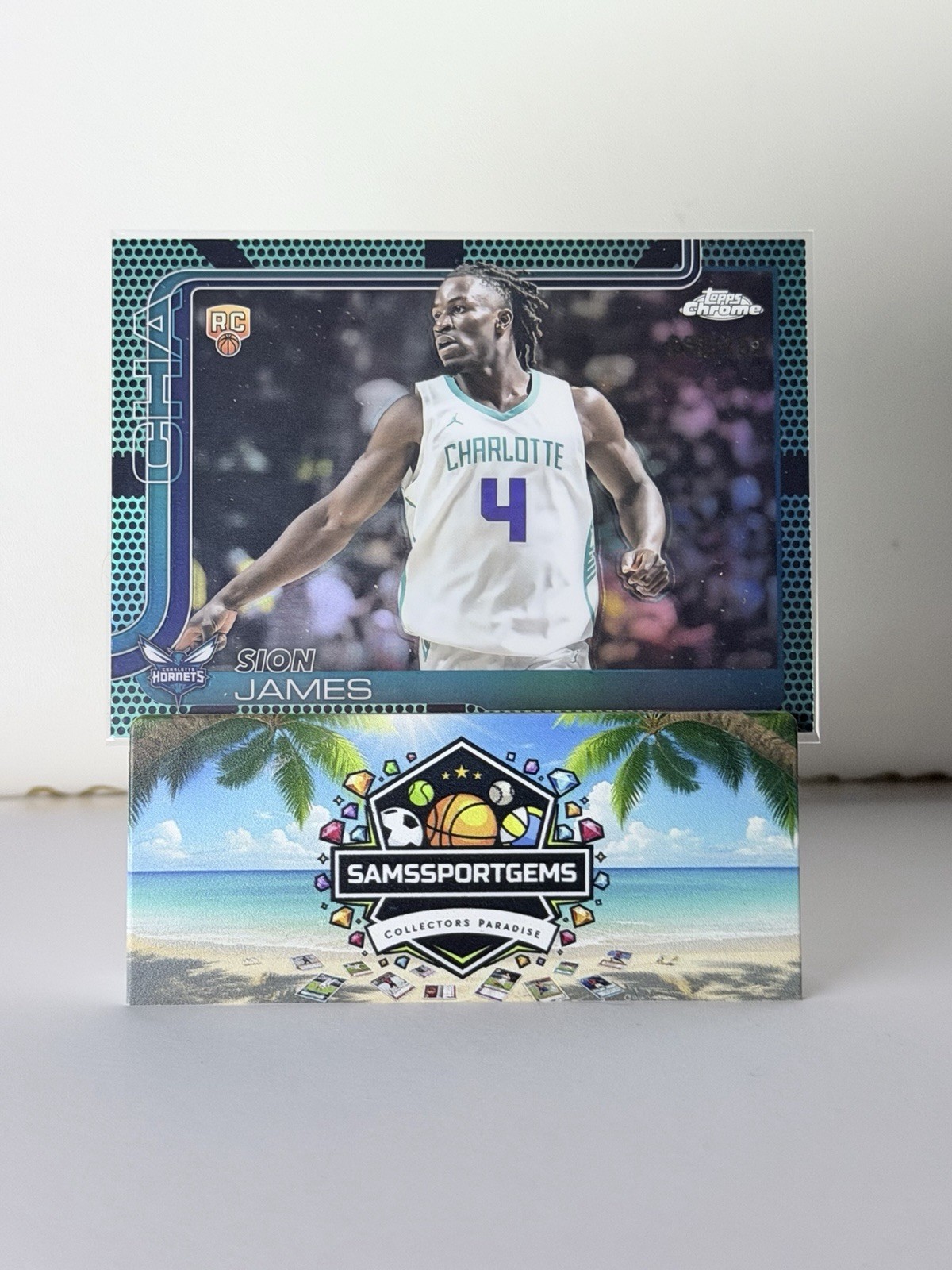 2025-26 Topps Chrome - Sion James #283 Aqua Refractor /199 (RC)