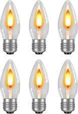 Hompavo LED Flame Light Bulbs - Realistic Flickering Fire Effect Bulb with Glass