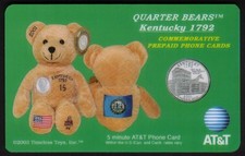5m Kentucky  15 State Quarter Bears: Bean Bag Toy, Coin, Flag Phone Card