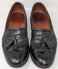 Allen Edmonds Shoes Mens 9.5 D Black Brogue Tassel Bridgeton Loafers USA Made