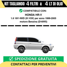 Tagliando per HONDA HR-V 1.6 16V 4WD 91 kw Benzina 1999-2005 - 4 Lt di olio +...