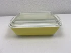 Vintage Pyrex Yellow #503 Refrigerator Dish 1-1/2 Quart w/Ribbed Lid #503-C