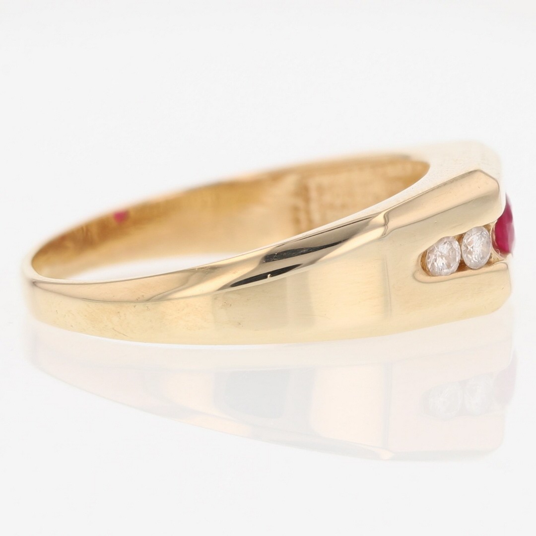 .49ctw Ruby Solitaire and Diamond Wedding Band Ri… - image 4