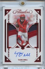 Tank Dell 2023 Flawless Auto Autograph Patch RC Red Houston Texans 6/15