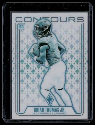2024 Panini Phoenix #CON-BTJ Brian Thomas Jr. Contours Teal #/40