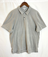 James Perse Standard Men's Size XL 4 Made in USA Gray Short Sleeve Polo Shirt
