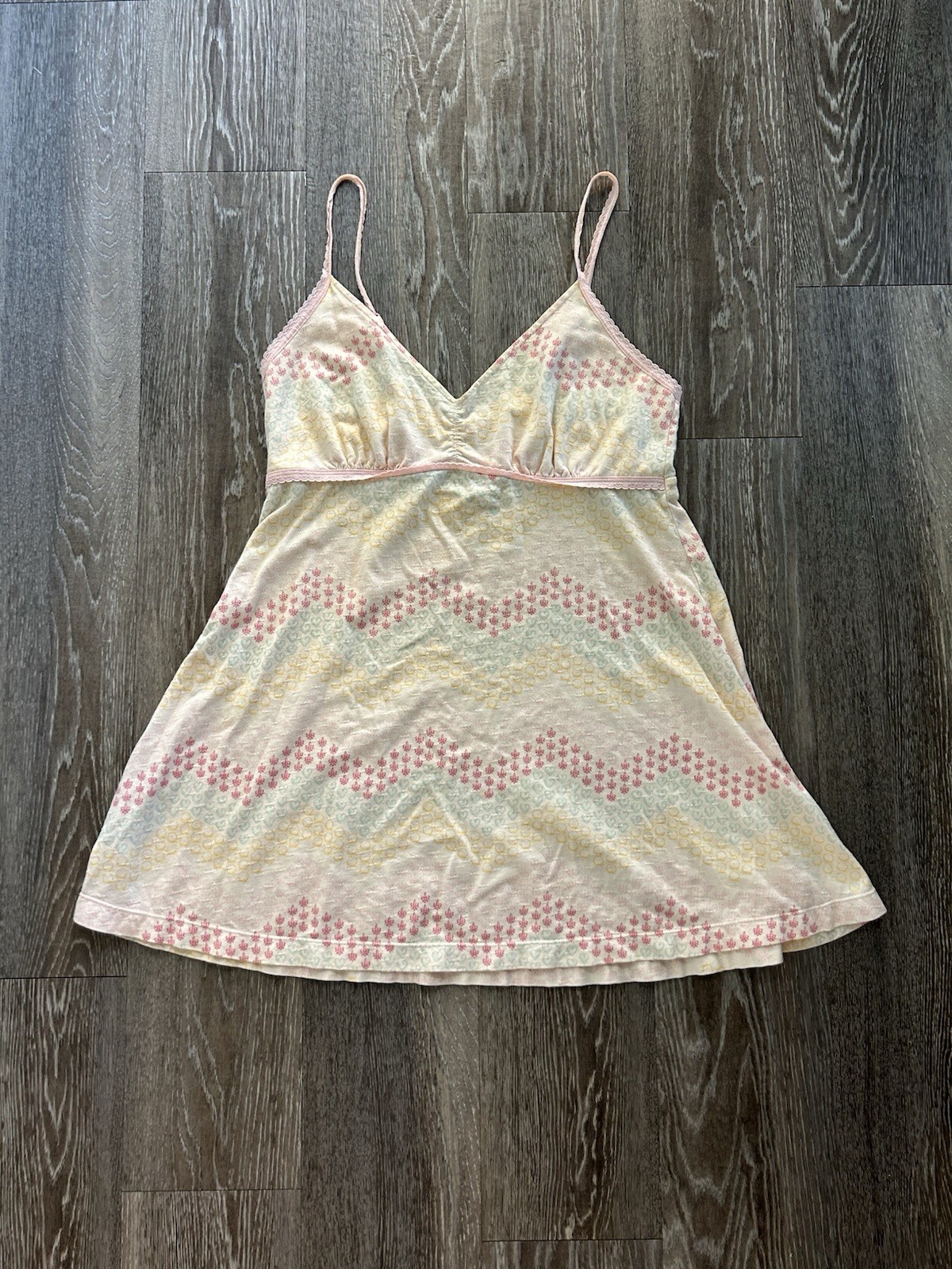 Joe Boxer Pink Lace Cotton Babydoll Top Y2K Coquette Style for Women