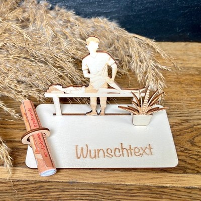 Geldscheinhalter Physio Ergotherapie Massage personalisierbar Geld Geschenk