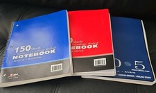 Lot of 3 College Ruled Spiral Notebooks 150 Sheets 5 Subjects Asia Pulp  Paper