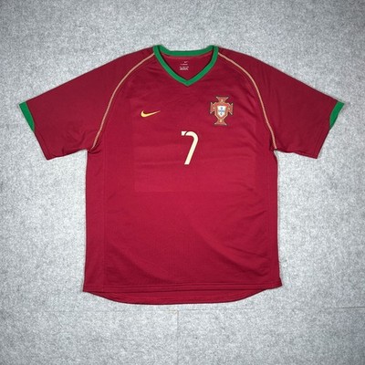 Nike Portugal Soccer Jersey Mens Large Red Figo 7 Luis Figo National Team Kit