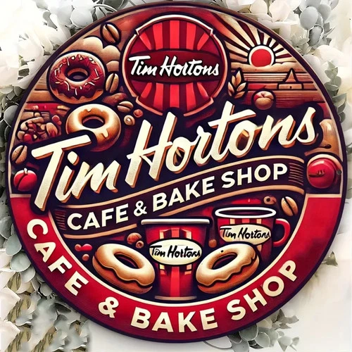 Tim Hortons Vintage Tin Metal Signs Home Décor 8x8 Retro Engraved Aluminum Wall