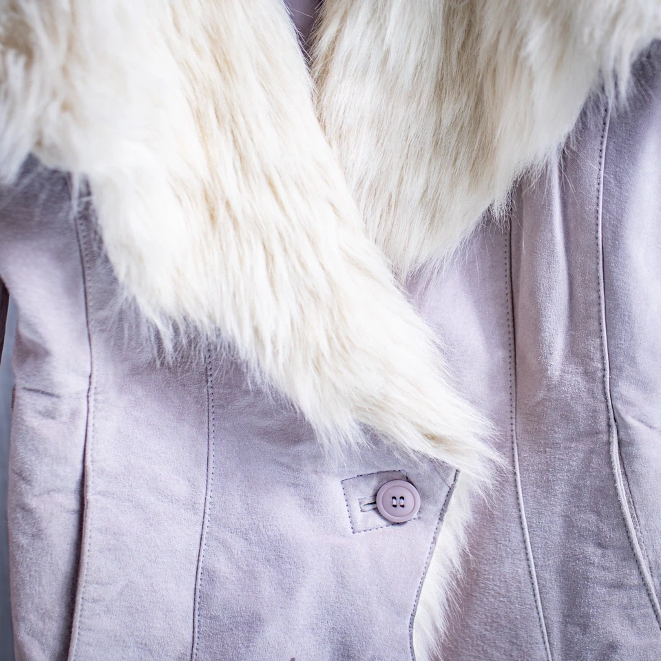 Abrigo Penny Lane Vintage Wilson’s Cuero Máxima Púrpura Talla Grande Boho Glam LEER Foto 2 de 4