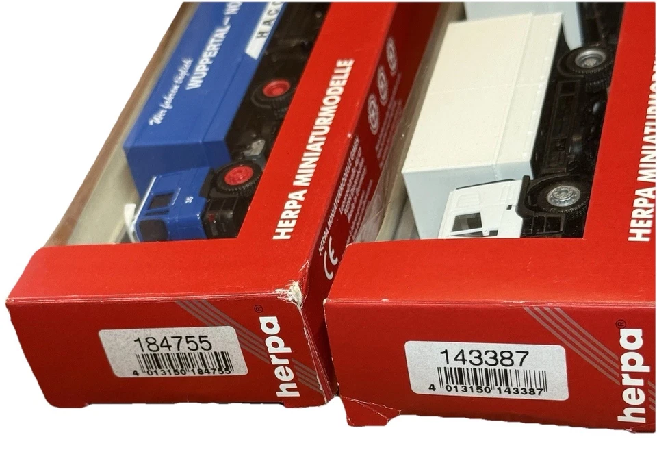LOTE DE 2 - HERPA MODELOS MINIATURA Ho 1/87 MAN camión semirremolque 143387 184755 Foto 3 de 4