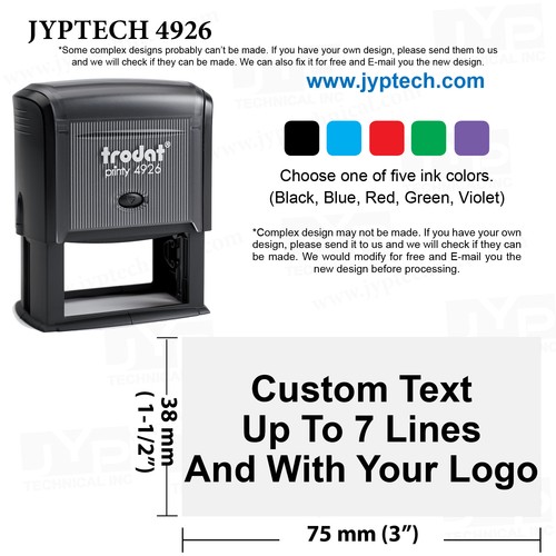 1.5" x 3" Trodat 4926 Rubber Self Inking Stamp Custom Text up to 7 Lines - 第 1/7 張圖片