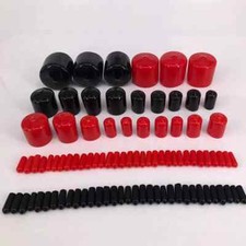 100 PCS Assorted Size PVC End Caps Flexible Screw Thread Protector Caps Round  